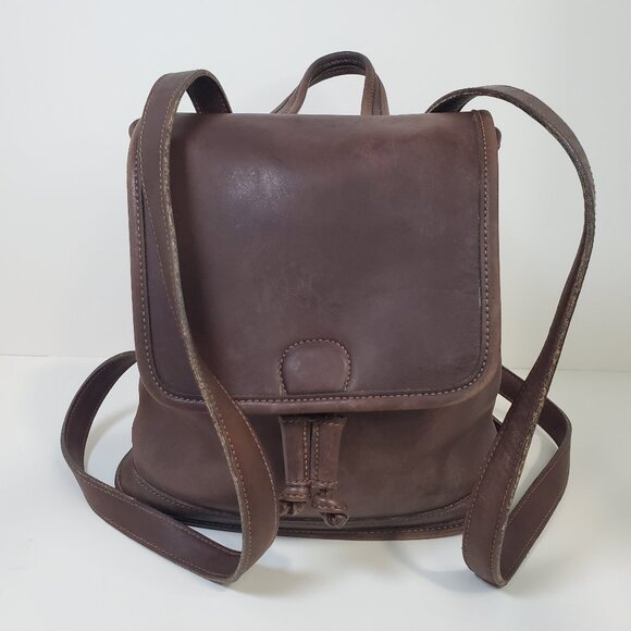 Vintage Coach Dark Brown Leather Mini Backpack 9315 - Picture 1 of 10